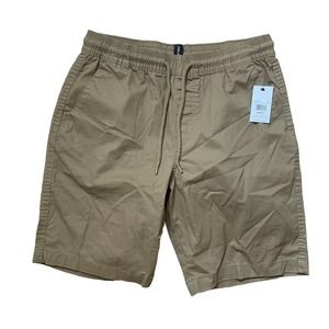 Volcom Cleaver Drawstring Stretch Shorts Tan Mens Size Small